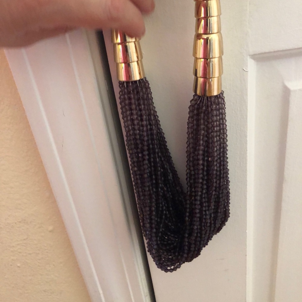 Beautifully Elegant Natasha beaded Couture necklace. Black beads with gold. - Picture 4 of 6